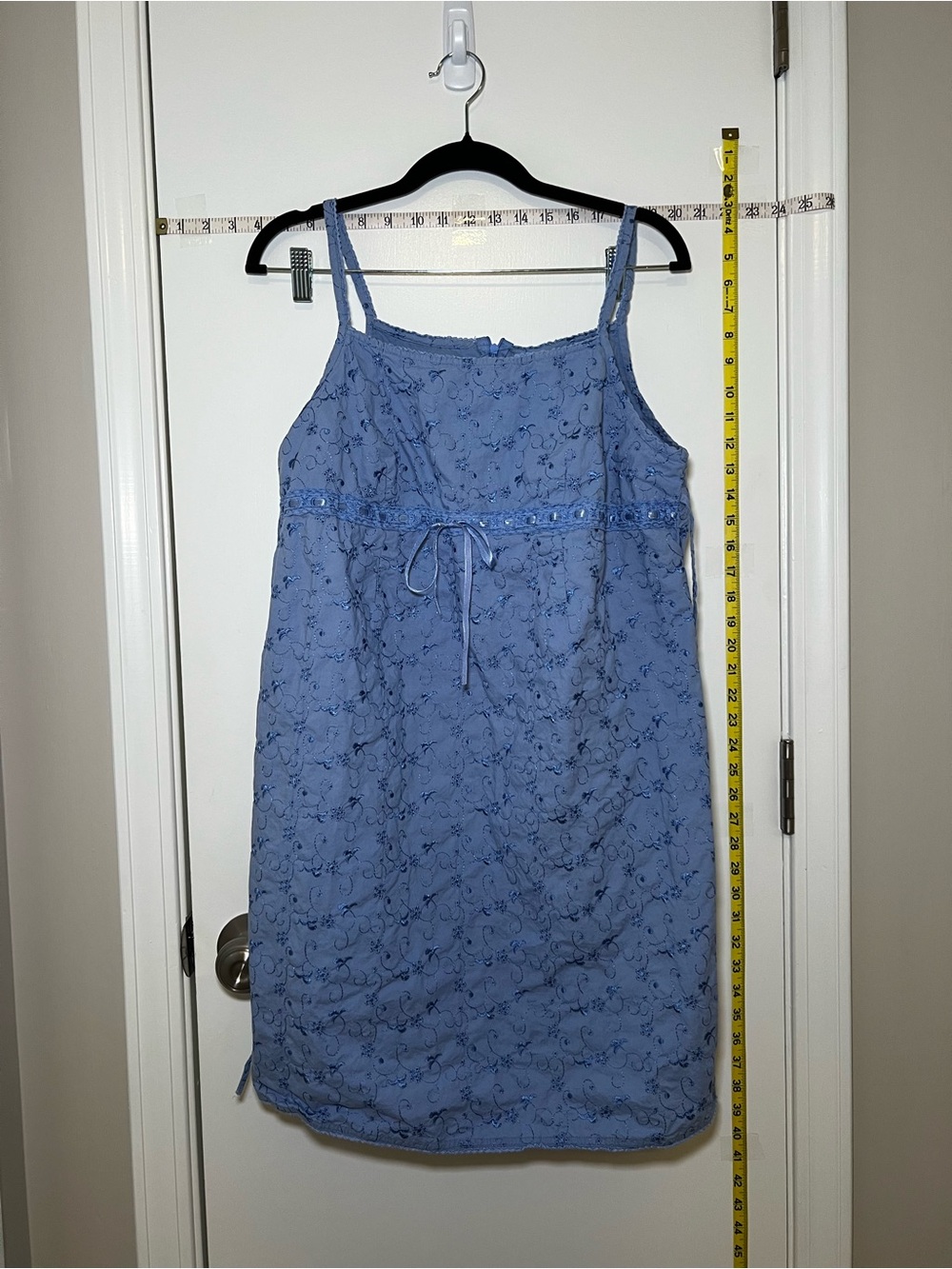 Motherhood Maternity Light Blue Floral Embroidered Short Sundress Built in Bra